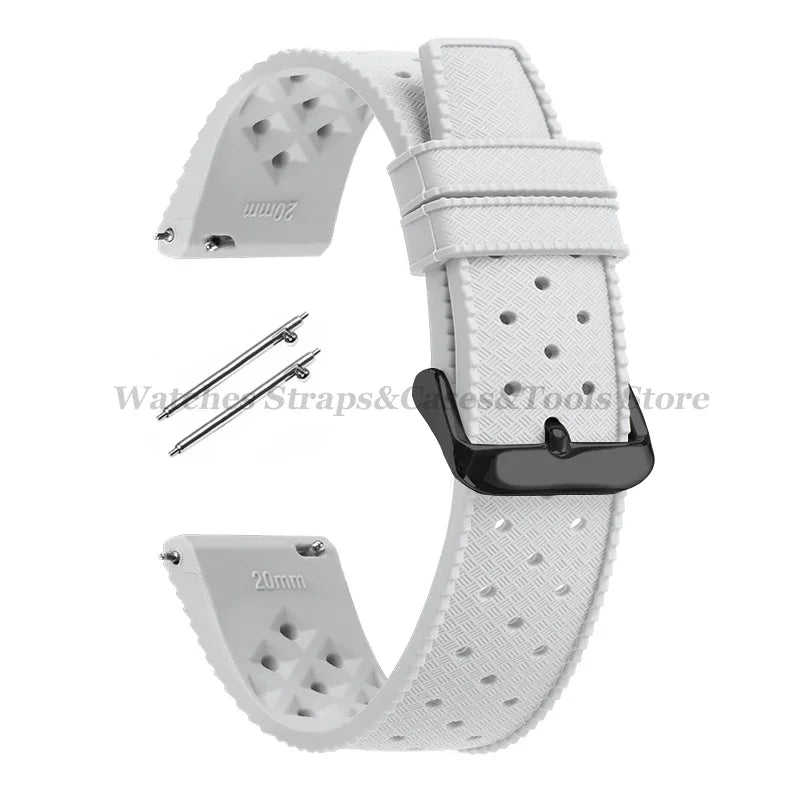 Tropic Silicone Watch Strap 18/20mm 22mm for Seiko for Fossil for Oris Wrist Band Quick Release Soft Rubber Bracelet Replacement