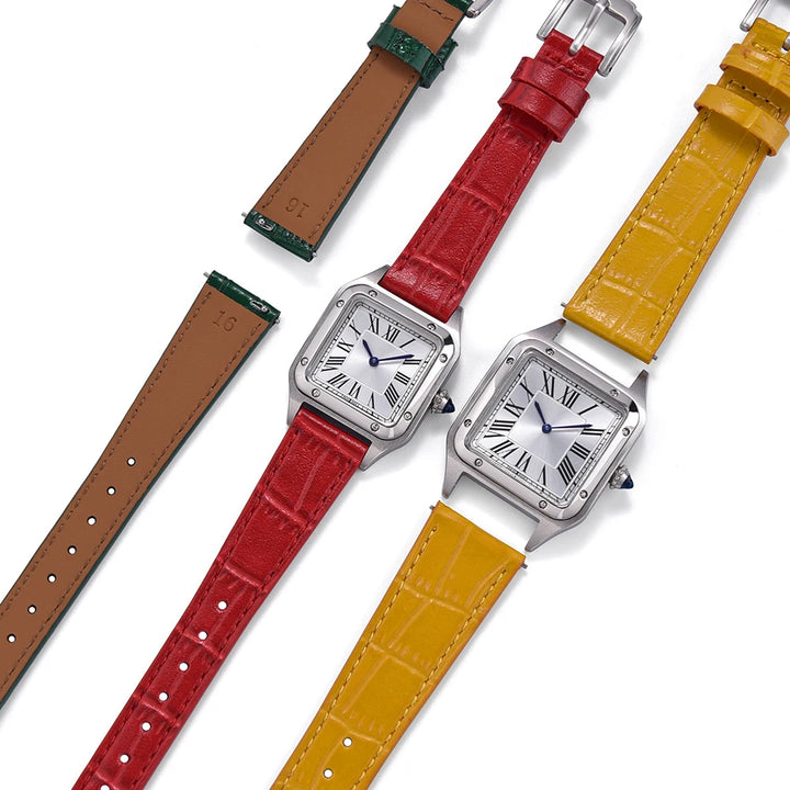 16/18/19/20/21/22mm Quality Leather Watch Bands Slub Pattern Leather Strap Universal Watchbands Accessories for Men Women Bands