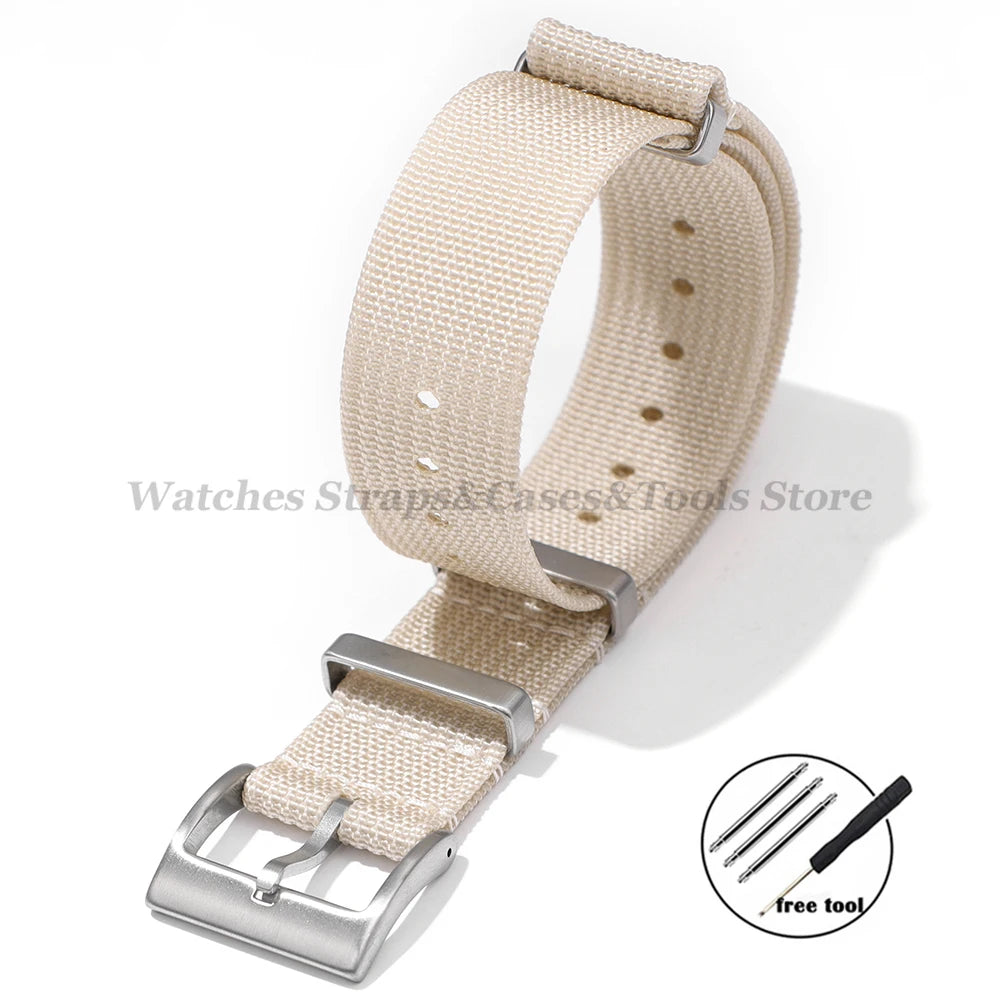 Nylon Ribbed Watch Band 18mm 20mm 22mm for Xiaomi Redmi Watch 3 Lite/Active for Smartwatch Universal Wristband Watch Accessories