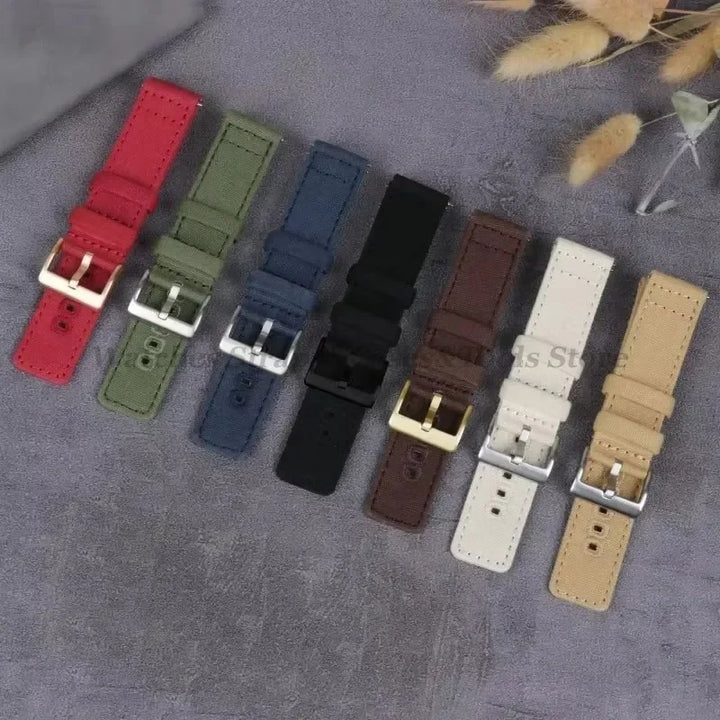 Braided Canvas Watch Strap 18–22mm
