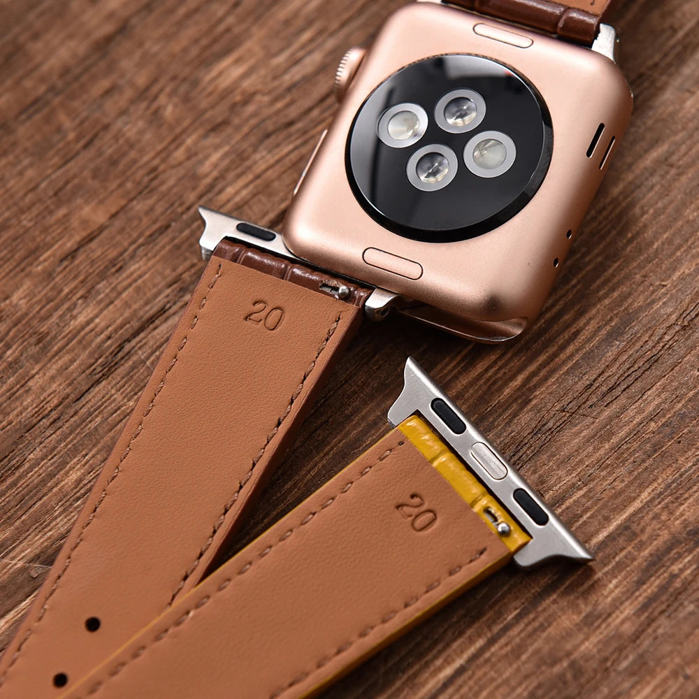 Leather Strap for Apple Watch Strap 49mm 44mm 45mm 42mm 38mm 40mm 41mm Woman Man Bracelet iWatch Series 10 9 8 7 6 5 4 SE Ultra2