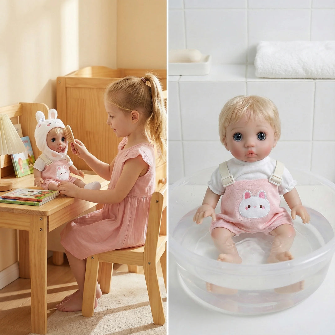 NPK 16inch Lifelike Peeka Doll Handmade Full Body Soft Touch Detailed Painting Cute Collectible Baby Toy