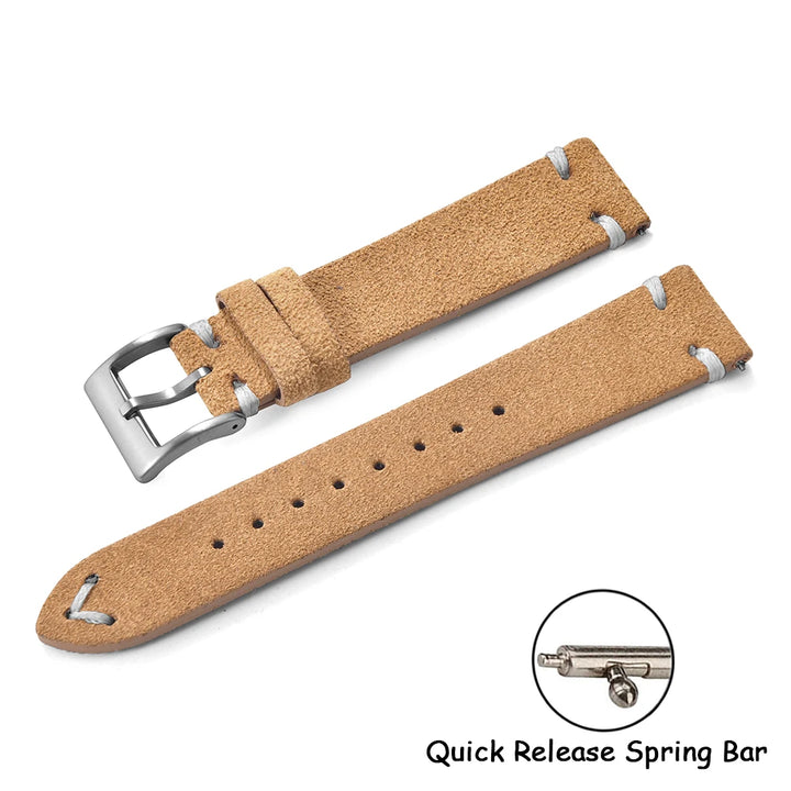 Suede Leather Watch Strap – 20-22mm Quick Release