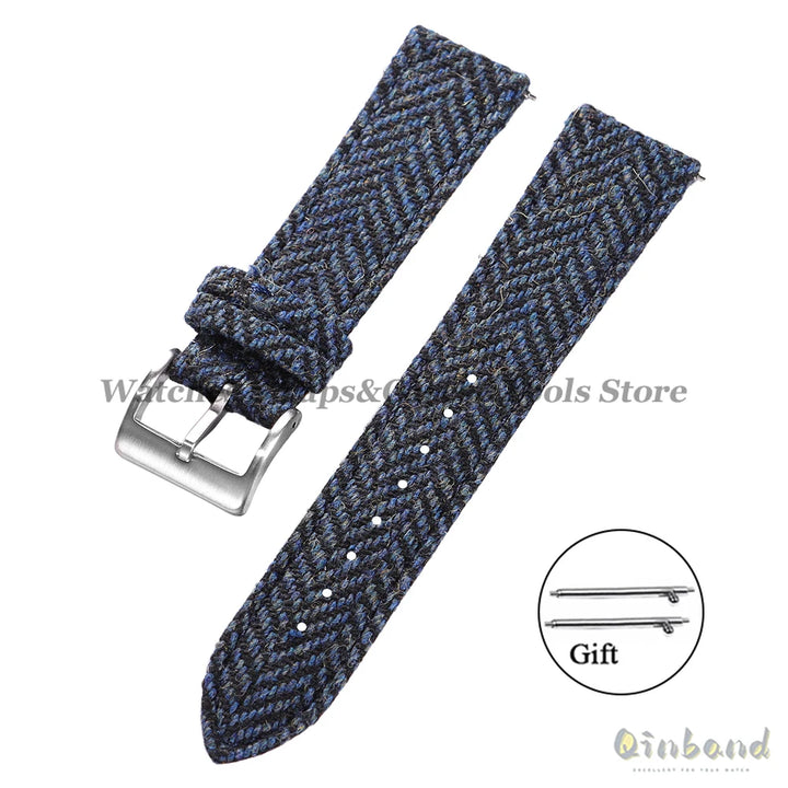 Tweed Sailcloth Watch Band Strap 18mm 20mm 22mm for Omega for Seiko Quick Release Weave Bracelet for Men Women Watch Accessories