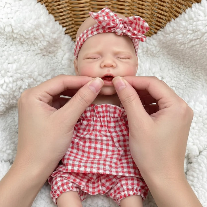 NPK-Flexible and Stretchable Silicone Newborn Doll, Platinum, Full Solid, Elastic, Lifelike, 12"