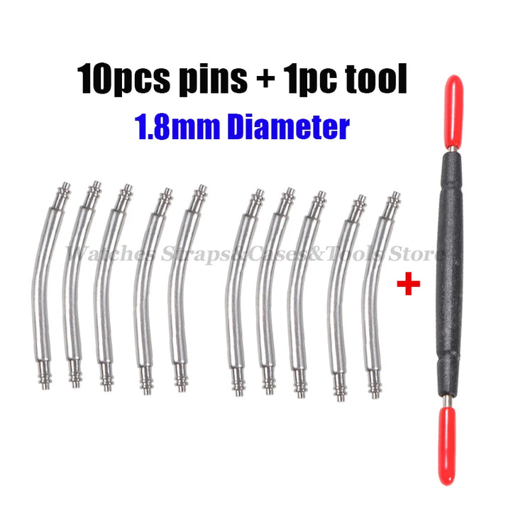 Curved Spring Bars – 316L Stainless Steel, 18–24mm (1.5–1.8mm)