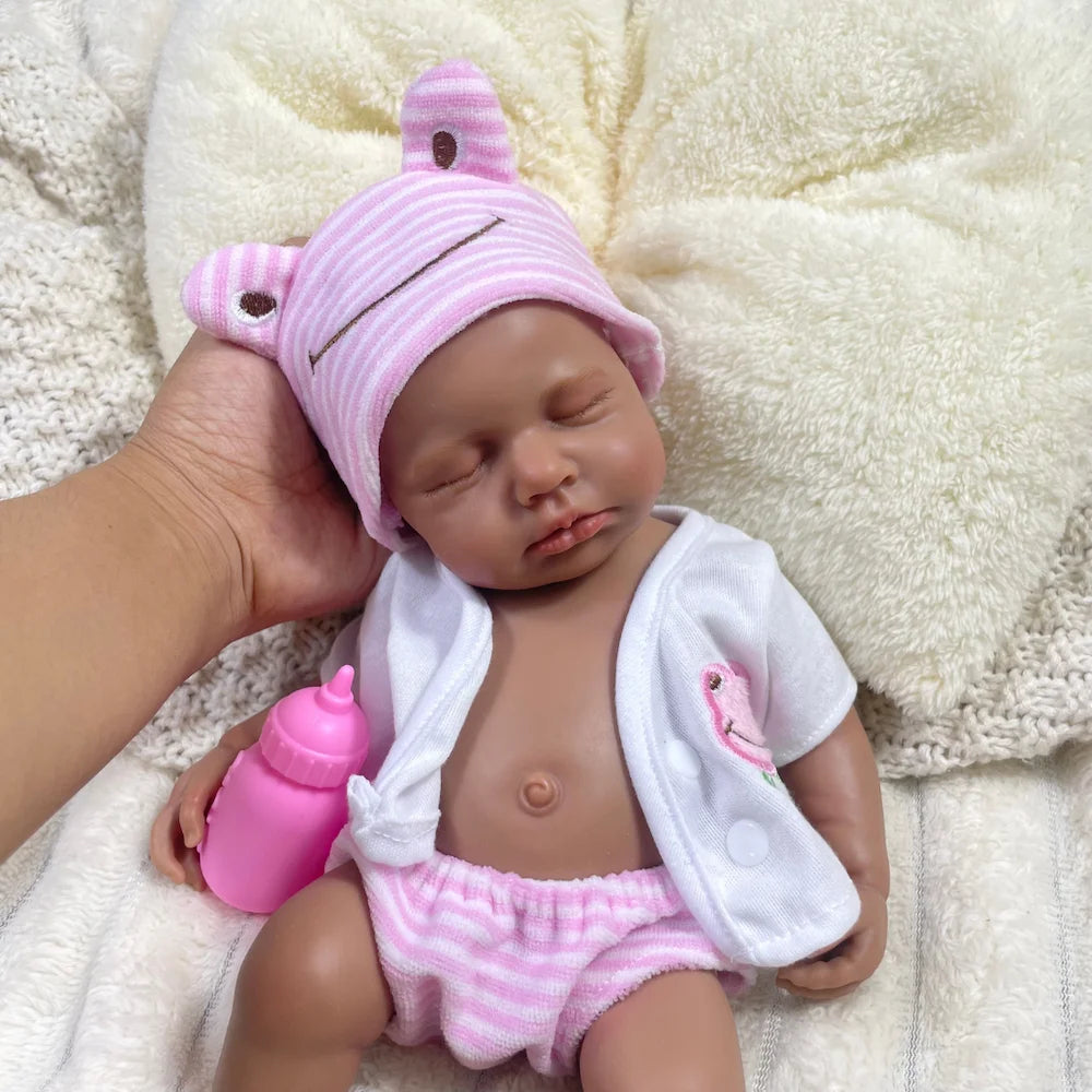 32 cm African American Loulou Full Silicone Reborn Baby – Soft Washable Body