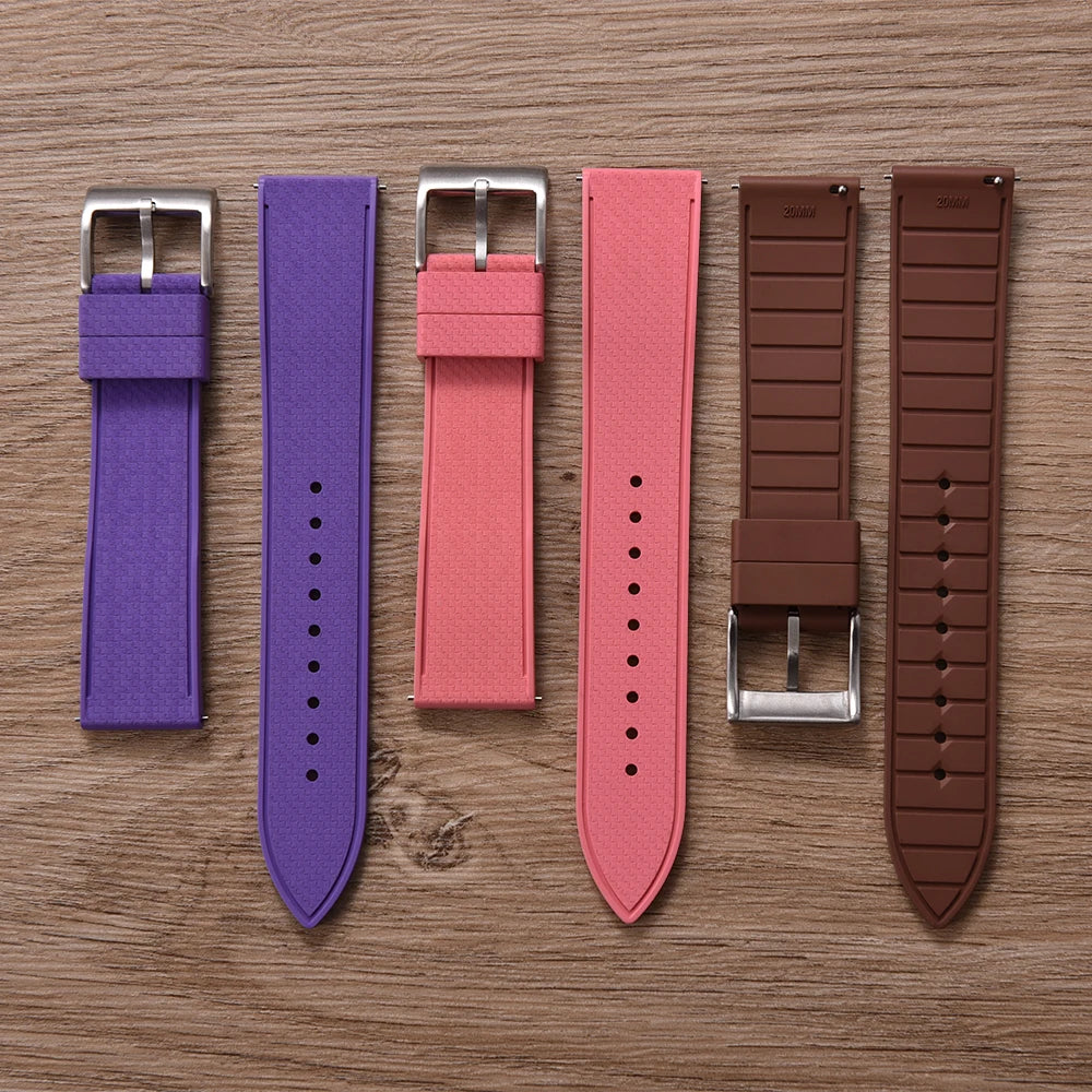 NATOBELT Mosaic FKM Rubber Watch Strap 20mm 22mm Quick Release Fluoro Rubber Watch Bands Diving Waterproof Soft Wristband