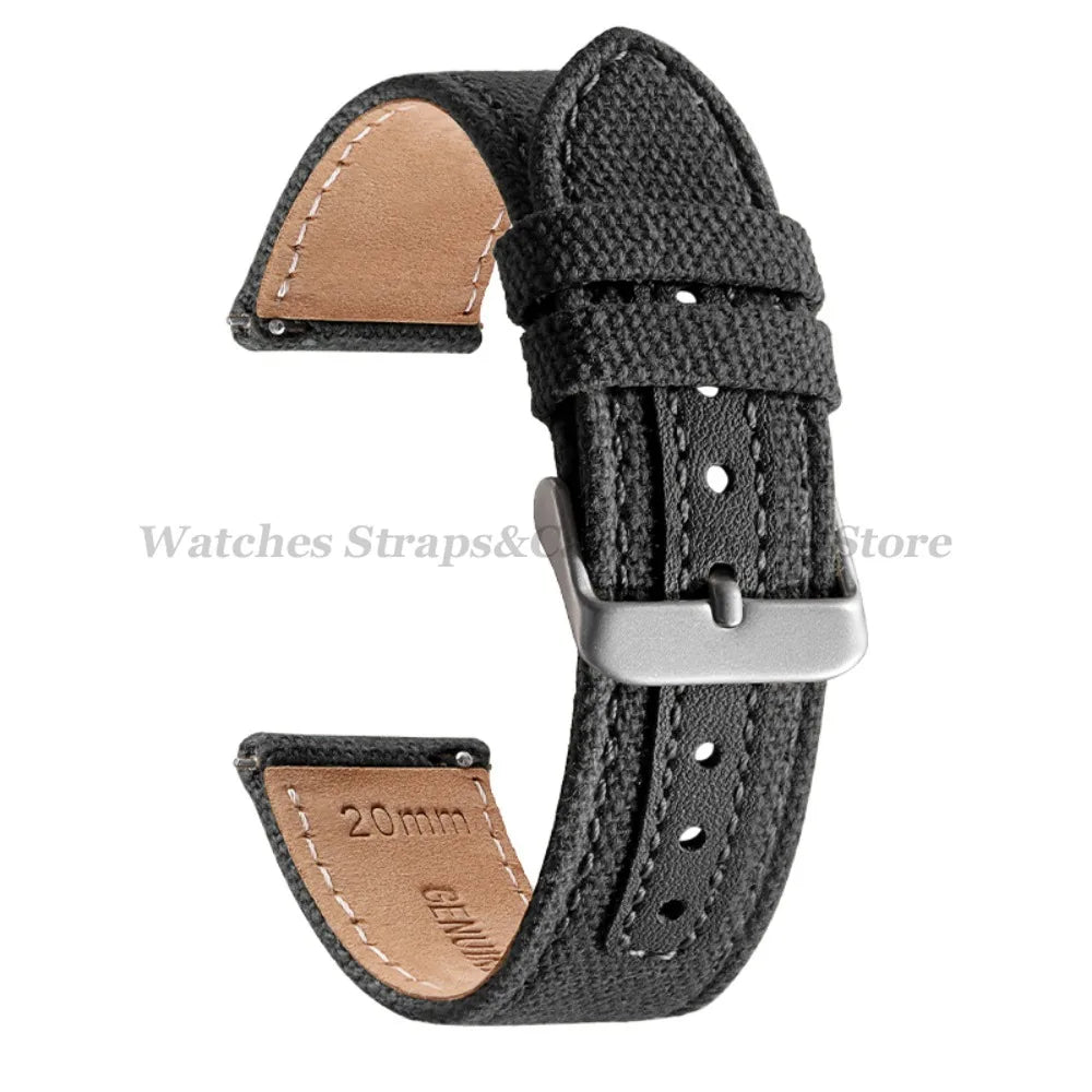 Canvas Band Leather Watchband 20mm for Army Military Quick Release Universal Replacement for Omega Sport Nylon Men Watch Straps