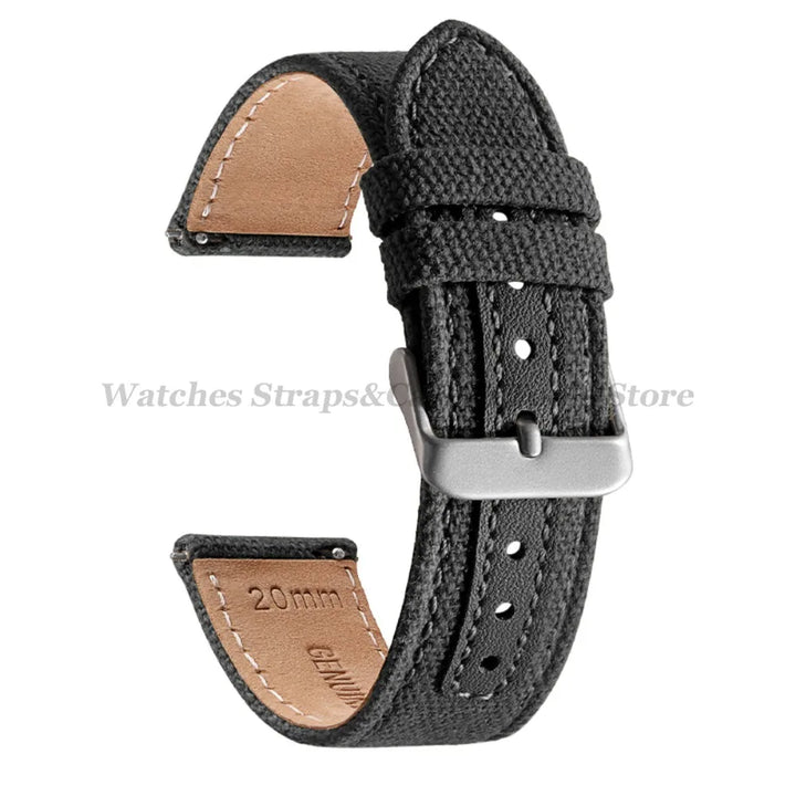 Canvas Band Leather Watchband 20mm for Army Military Quick Release Universal Replacement for Omega Sport Nylon Men Watch Straps
