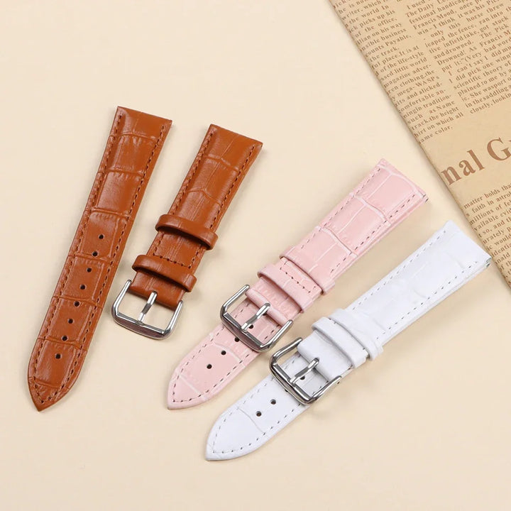 Watch Band Crocodile Pattern Leather Strap 16mm 18mm 20mm 22mm 23mm 24mm Women Mens Replacement Universal Bracelet