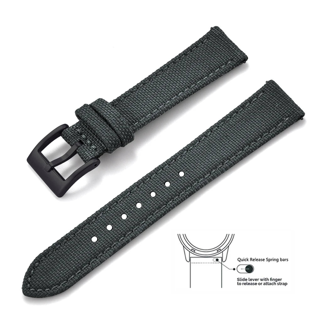 JUELONG Premium Grade Quick Release Watchbands Mixed Leather Nylon Watch Strap 18mm 20mm 22mm For SKX007 SKX009