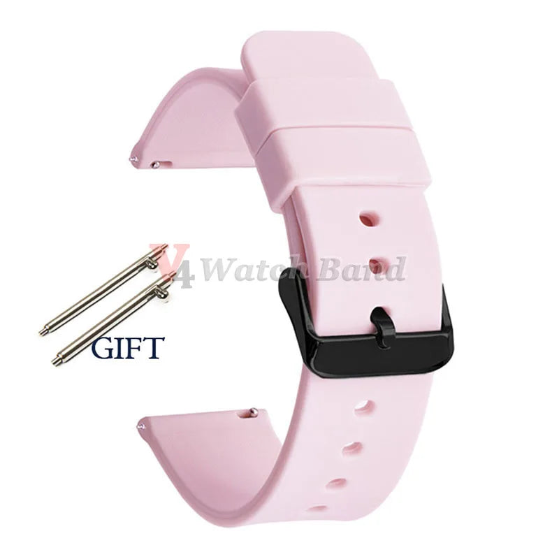 Universal Watch Straps 20mm 22mm 24mm 14mm 16mm 18mm Quick Release Silicone Band for Samsung for Huawei Women&Men Accessories