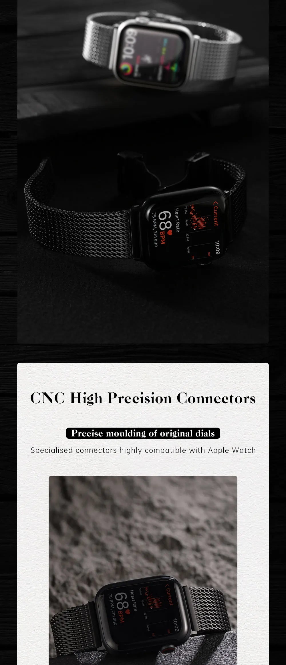 Top Stainless Steel Milanese Mesh Strap For Apple Watch Ultra 2 49mm Series 10 46mm 42mm 45mm 44mm Bracelet Apple Watch Band