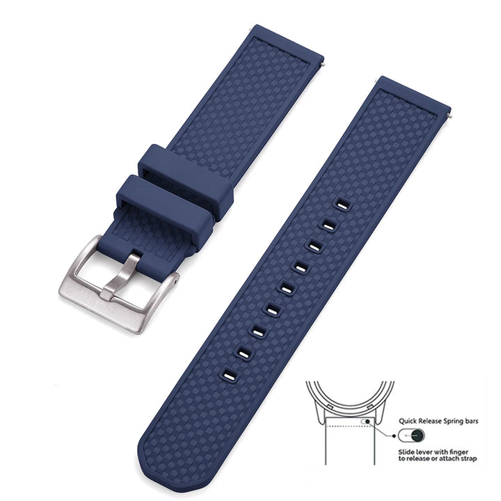 Premium Grade FPM/FKM Watch Strap 18mm 20mm 22mm New Design Fluoro Rubber Watchbands Quick Release For Each Brand Smart Watches