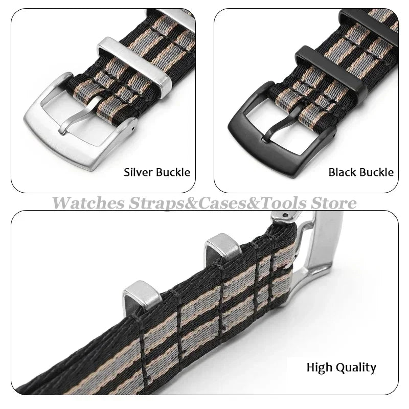 Nylon Watch Strap for Omega 007 for Seamaster 300 Canvas Watchband 18mm 20mm 22mm 24mm for Seiko Men Sport Bracelet Wrist Band