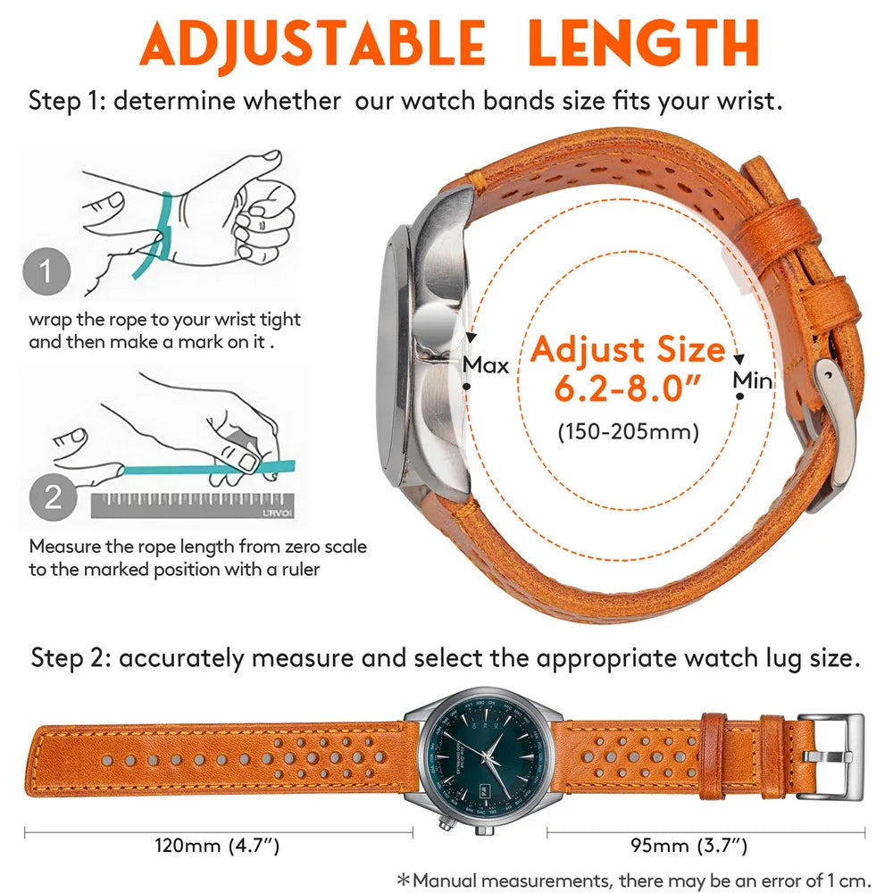 Hemsut Cowhide Watch Band Quick Release Soft Breathable Italian Genuine Leather Straps 18 20 22 24mm