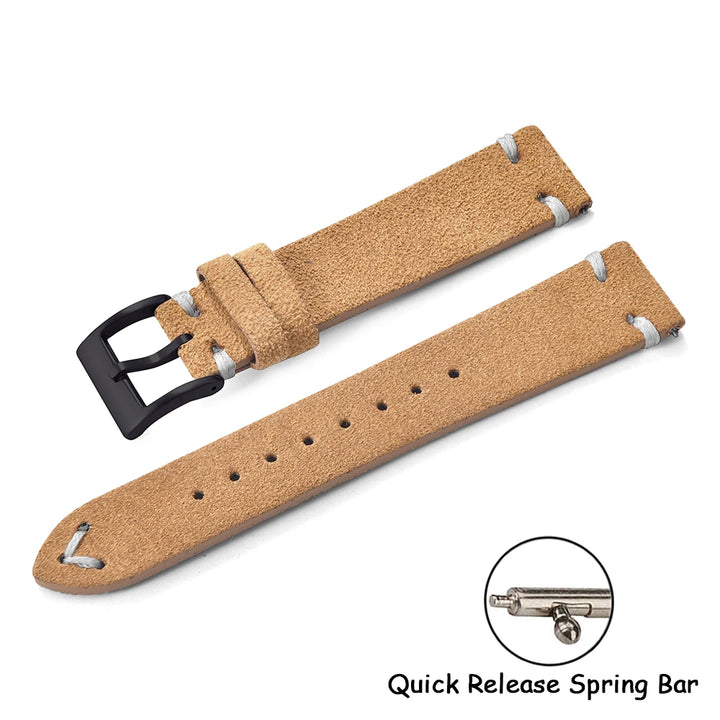 Suede Leather Watch Strap – 20-22mm Quick Release