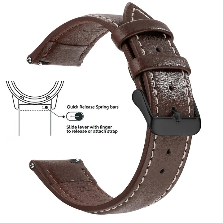 Top Grain Leather Watch Band 12–24mm (Quick Release)