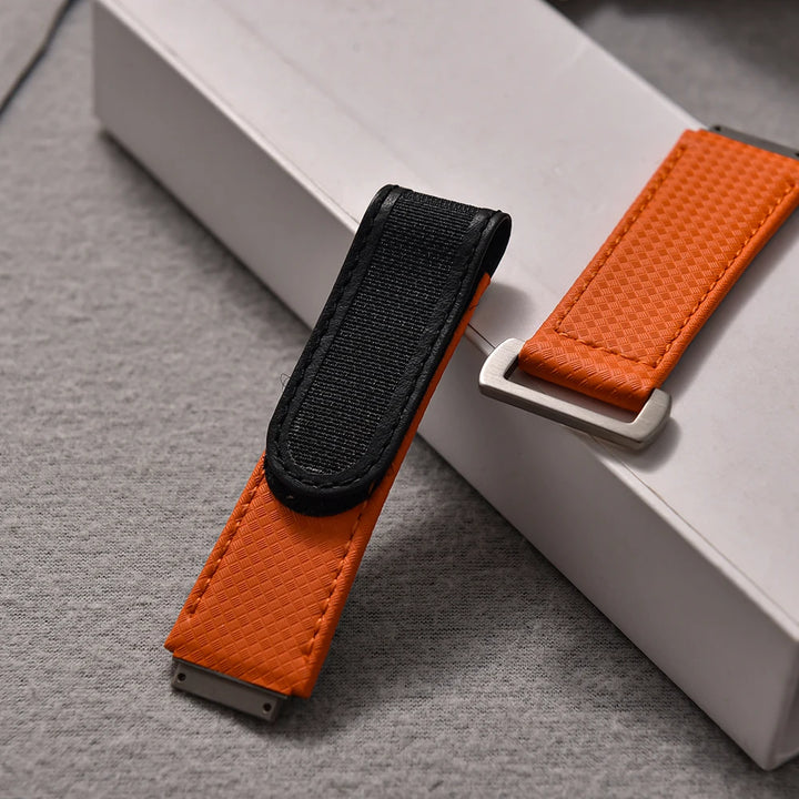 JUELONG For Richard Mille Elastic Nylon RM67 Model Fluorine Rubber Watch Band Men Ustomized FKM Sailcloth Rubber Strap Replace