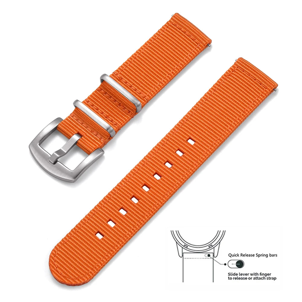 JUELONG Premium  Quick Release Sailcloth Nylon Strap 18mm 20mm 22mm Military Nylon Watchband For Watch Accessories Replacement