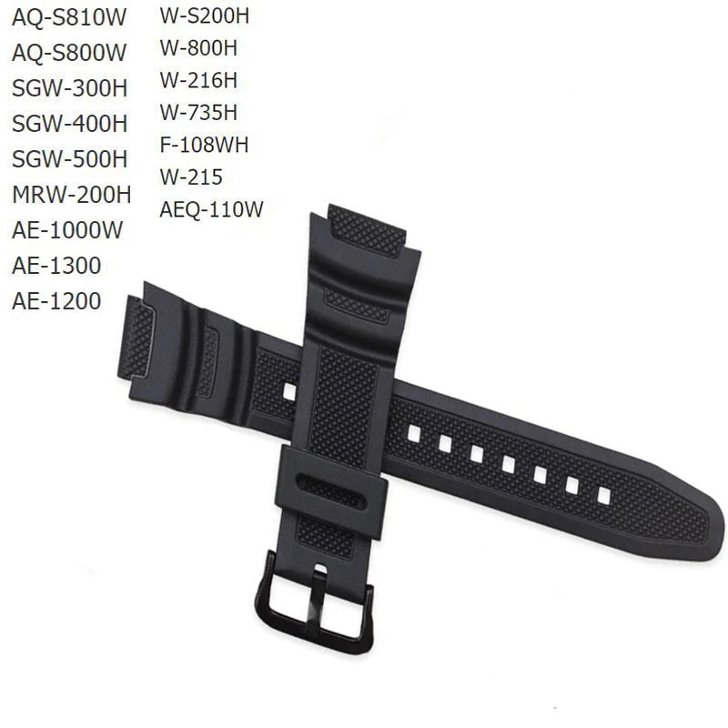 Silicone Rubber Strap for Casio AQ-S810W / AE-1000W Series