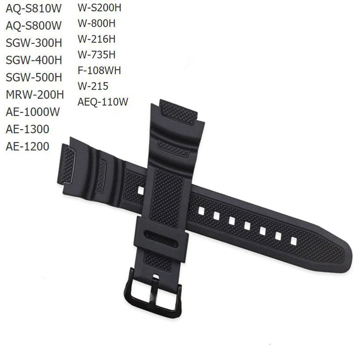 Silicone Rubber Strap for Casio AQ-S810W / AE-1000W Series