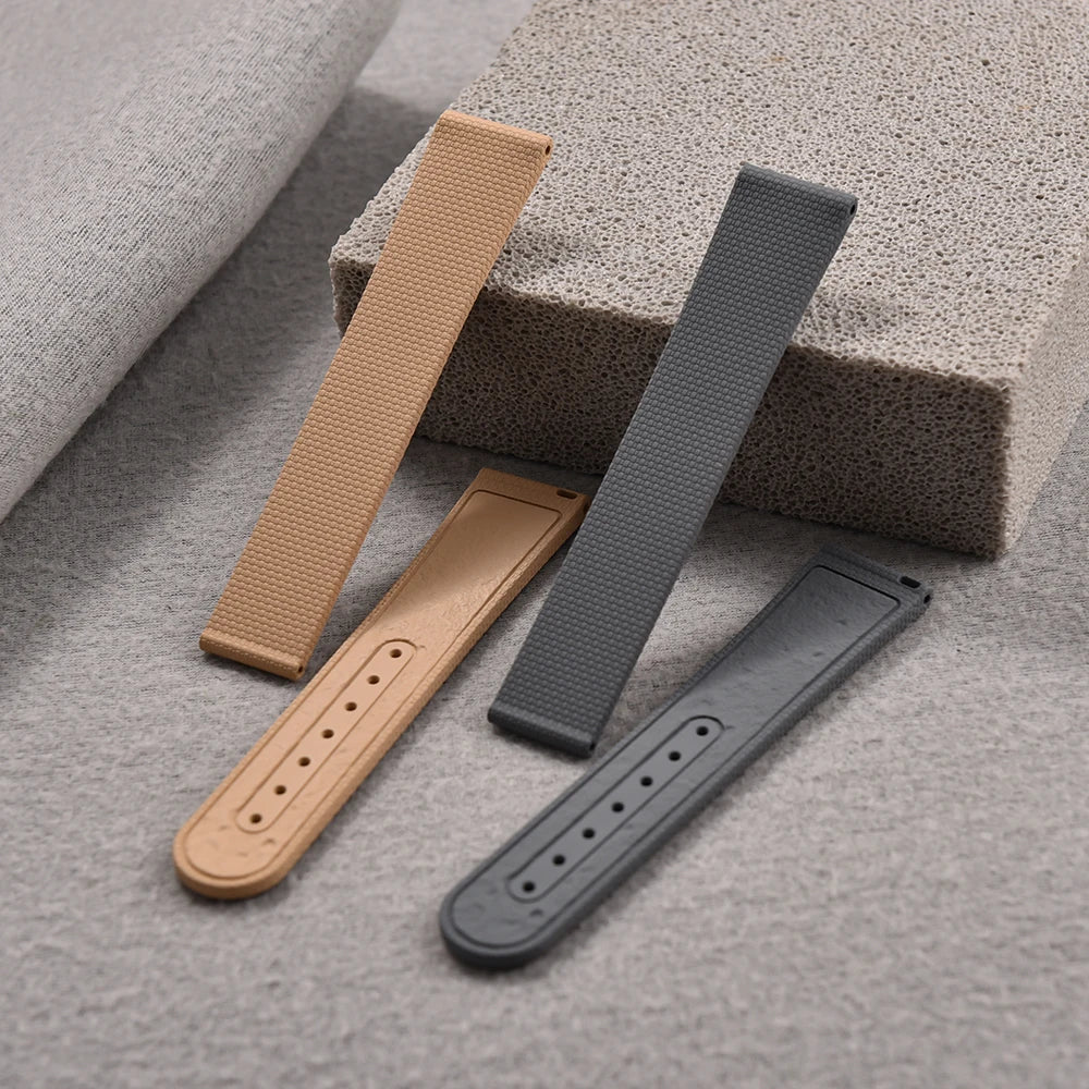 JUELONG Premium Grade Soft FKM Rubber Watch Strap Perfect Fit Flat End Universal Quick Release Straps 20mm Watchbands