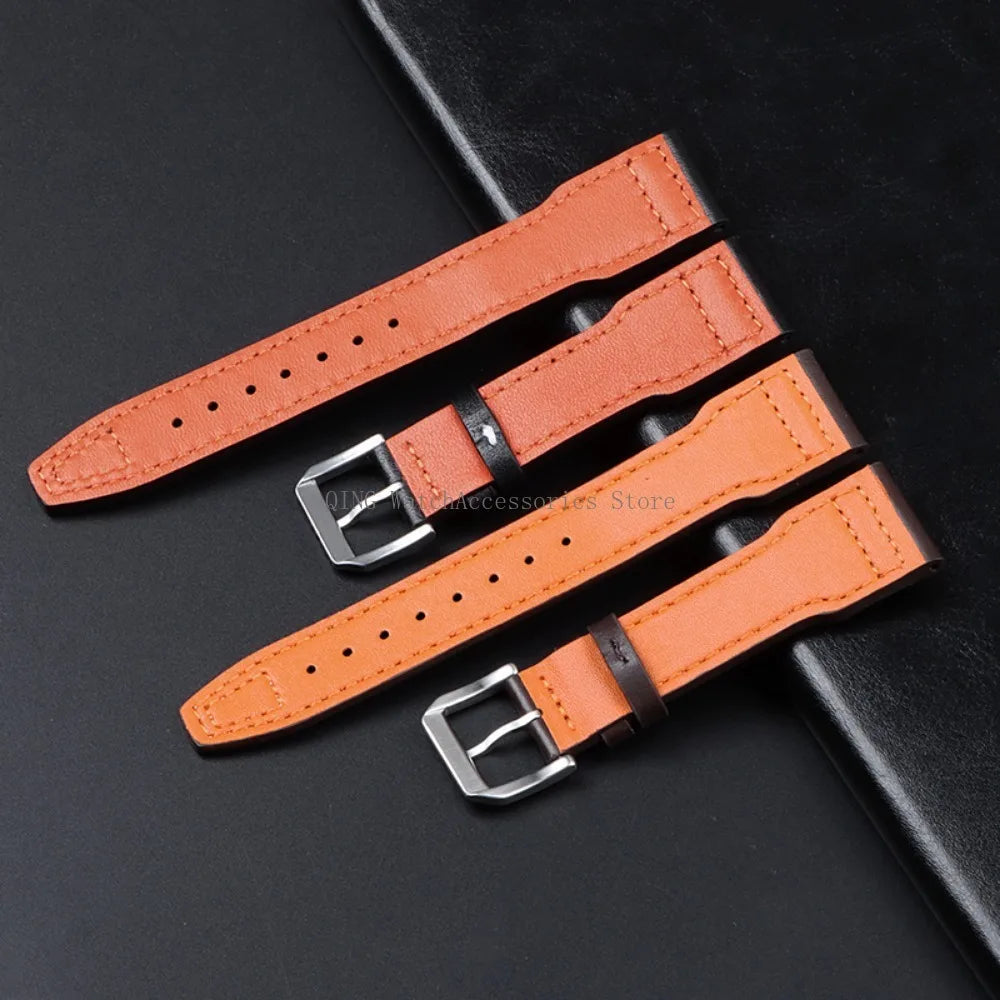 Genuine Cowhide Leather Strap for IWC Pilot – 20/21/22mm, Folding Buckle