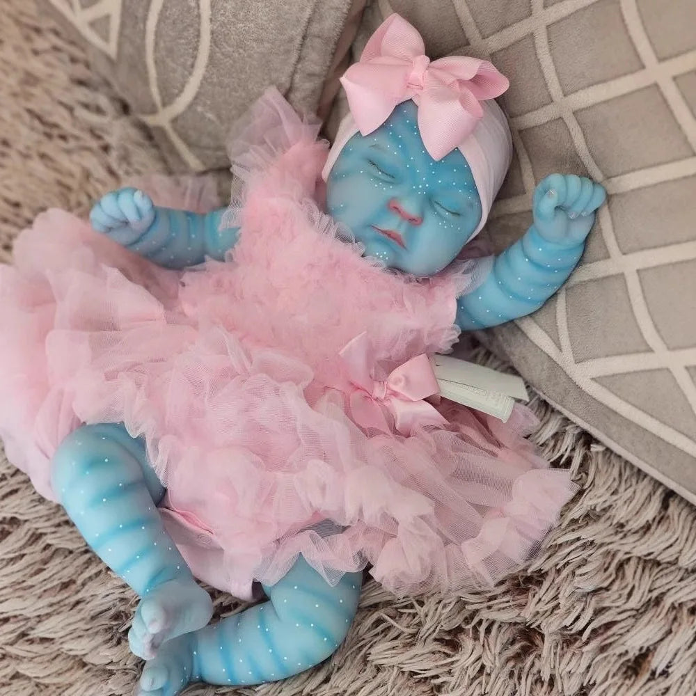19″ Peaches Avatar Full‑Body Vinyl Reborn Baby Doll – Waterproof Realistic Collectible