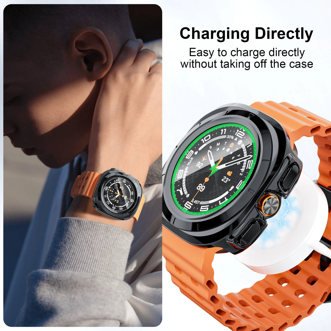 Samsung Galaxy Watch Ultra 47mm Case with Tempered Glass & Hard PC Bumper