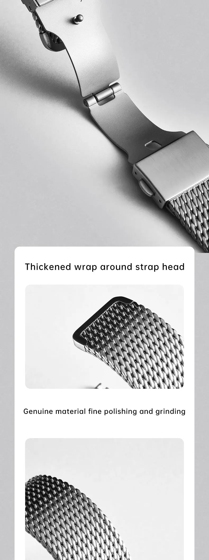 Luxury 316L Stainless Steel Brushed Watch Band, Milanese Mesh Watch Strap, For Rolex IWC OMEGA Watch Accessories