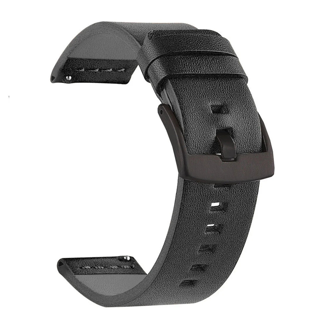 Fashion Vintage Leather Watch Strap – 18–24mm, Stainless Steel Buckle