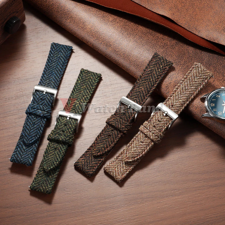 Vintage Cowhide Nylon Watch Strap 18/20/22mm