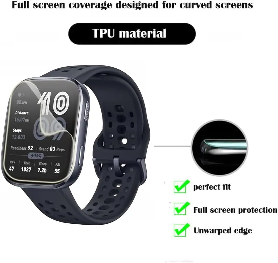3-Pack Hydrogel Screen Protector for Amazfit Bip 5/6