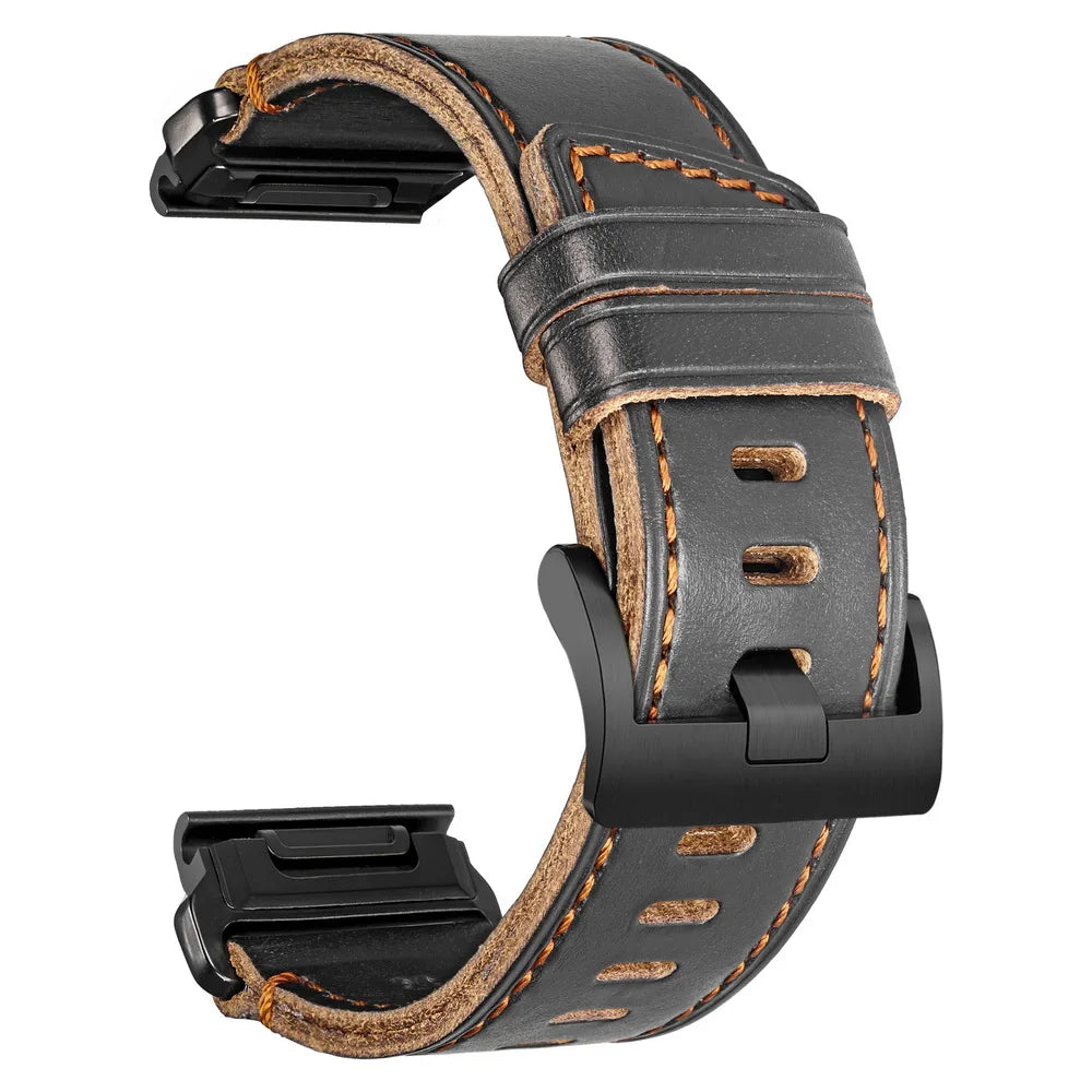 Horween Leather Straps For Garmin Fenix7 Quickfit 22 26mm Business Retro Watch Band Epix MARQ Quatic Tactix Forerunner
