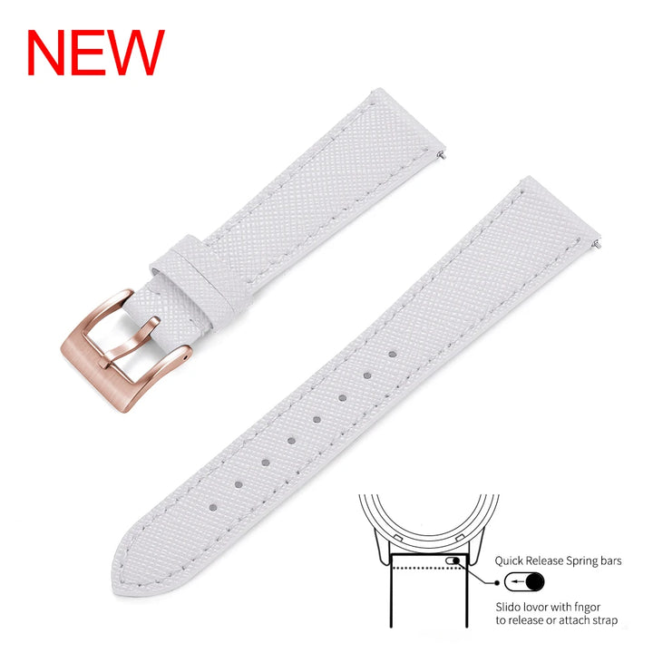 Premium Grade Quick Release Vintage Stitched Leather Watch Strap Saffiano Leather Watchbands 18mm 19mm 20mm 21mm 22mm 23mm 24mm