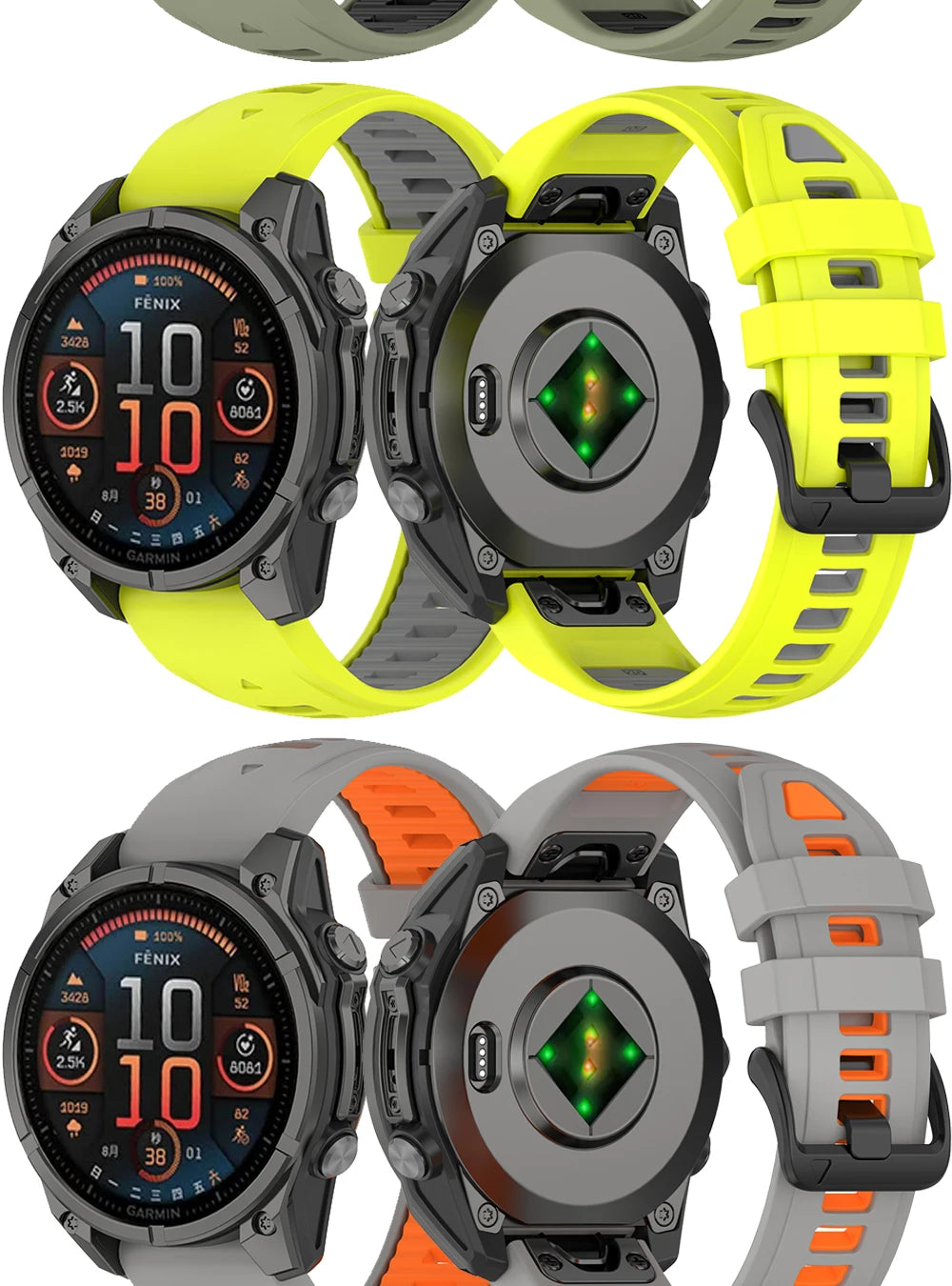 EasyFit Silicone Watch Strap 20/22/26mm for Garmin Fenix 5–8 Series