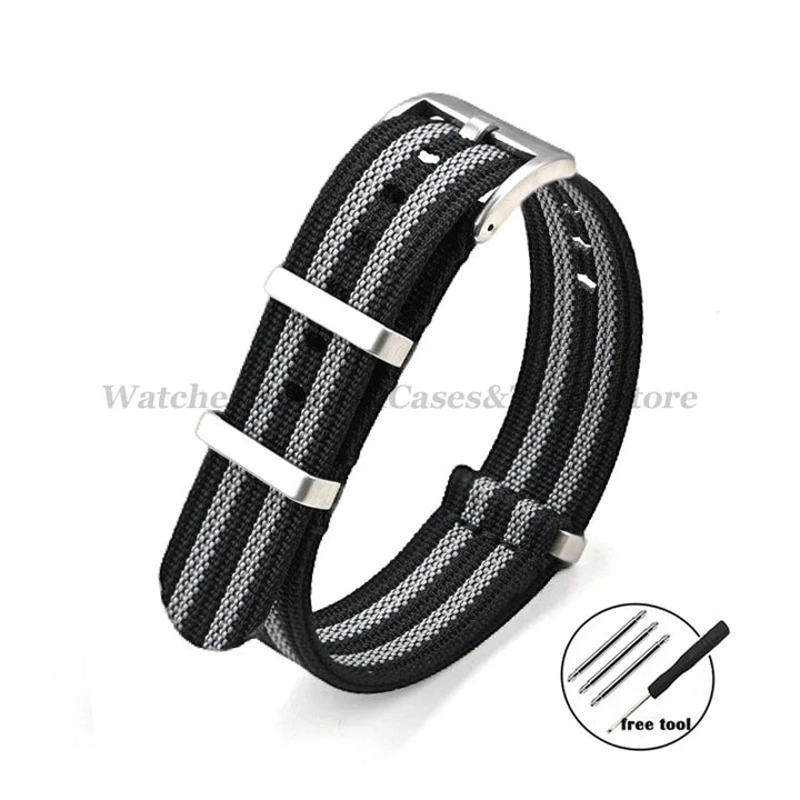 Universal Fabric Braid Watch Band 18mm 20mm 22mm Belt Men Nylon Bracelet for Omega for Huawei Watch GT4/GT3/2 Watch Accessories