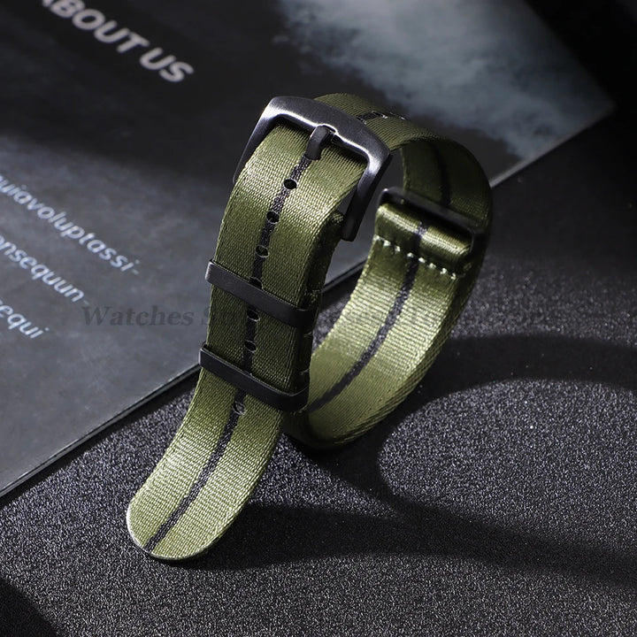Premium Nylon Watch Strap 20/22mm (Black Buckle)