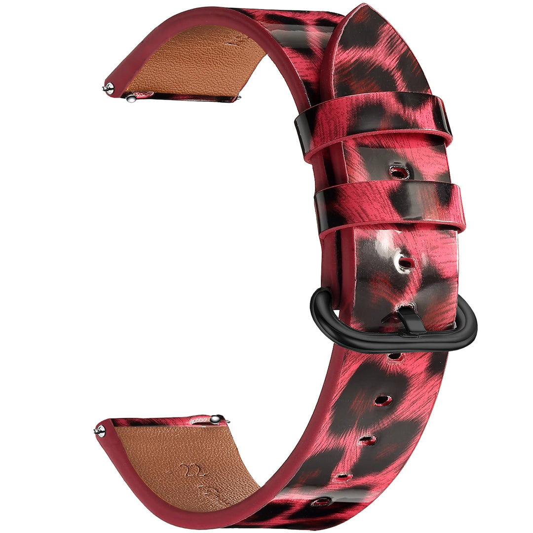 Leopard Print Leather Watch Band 20/22mm (Quick Release)