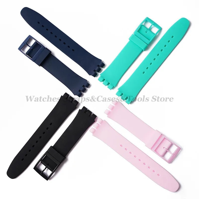 Soft Silicone Watch Strap – 16/17/19/20mm, Colorful Replacement with Tools