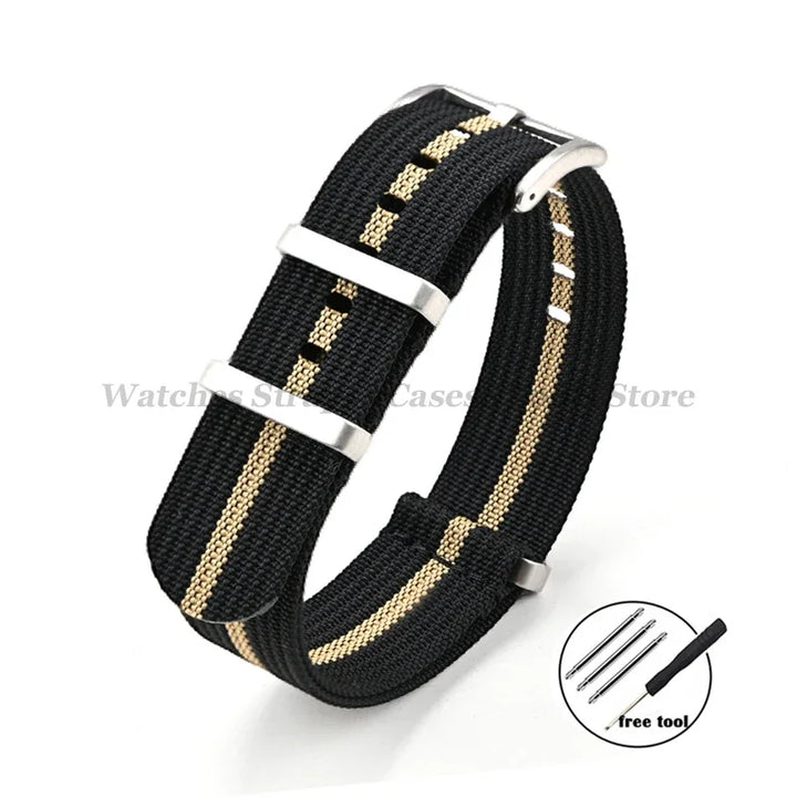 Universal Fabric Braid Watch Band 18mm 20mm 22mm Belt Men Nylon Bracelet for Omega for Huawei Watch GT4/GT3/2 Watch Accessories