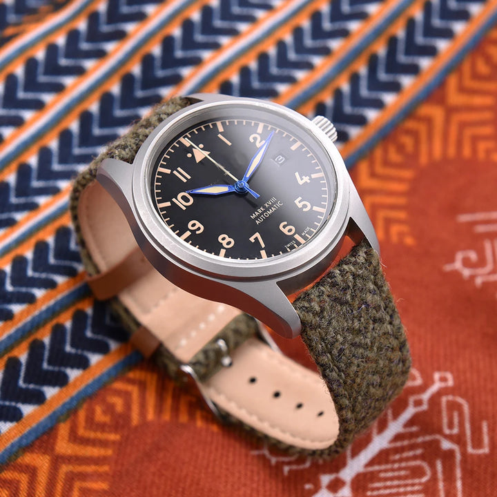 NATOBELT Wool Weave Leather Strap – Quick Release, 18–22mm