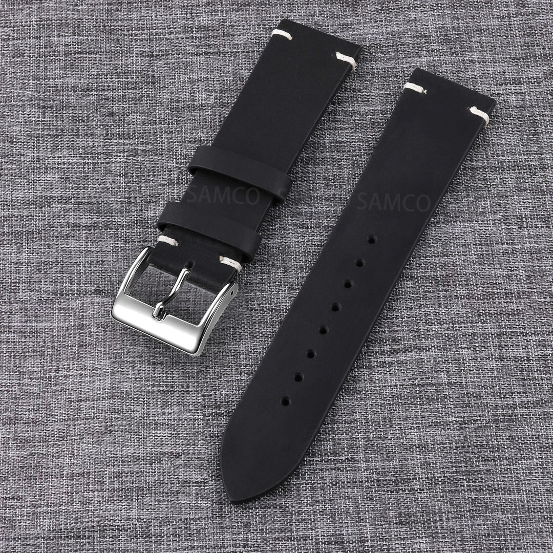Vintage Top-Grain Leather Watch Strap (18–24mm)