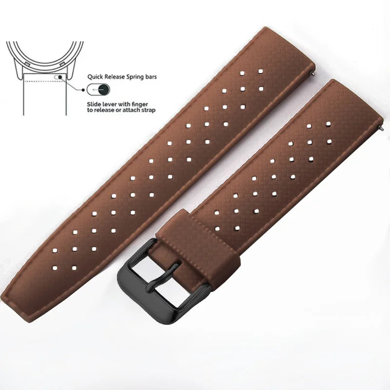 Tropical Silicone Watch Band 18–22mm (Quick Release)