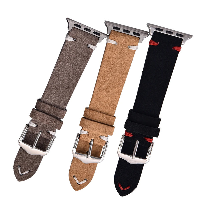Suede Leather Strap for Apple Watch Band 49mm 44mm 41mm 42mm 38mm 46mm Bracelet Men Women iWatch Ultra Series 2 10 9 8 7 SE 5 4