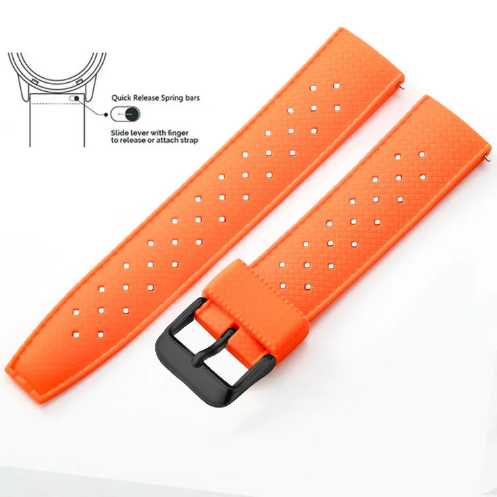 Tropical Silicone Watch Band 18–22mm (Quick Release)