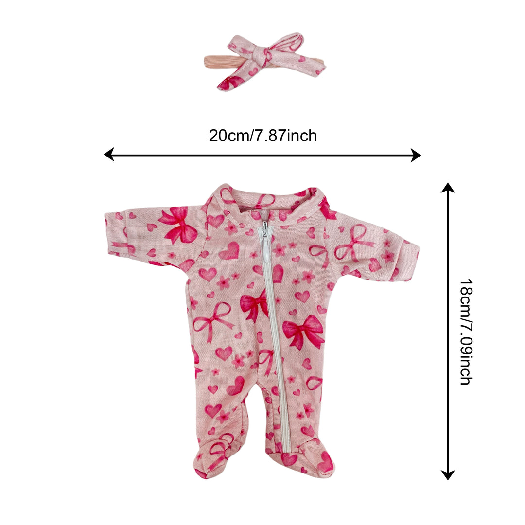 4‑Style Romper Outfits for 8–9″ Newborn Dolls