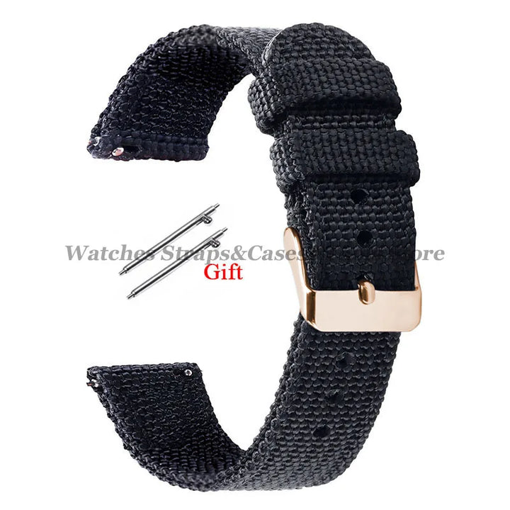 18mm 20mm 22mm 24mm Nylon Canvas Watchband Woven Soft Universal Bracelet for Seiko for Huawei Watch Men Women Quick Release Band